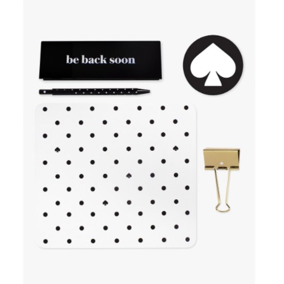kate spade black spade dot be back soon desk set nwt - Picture 3 of 4
